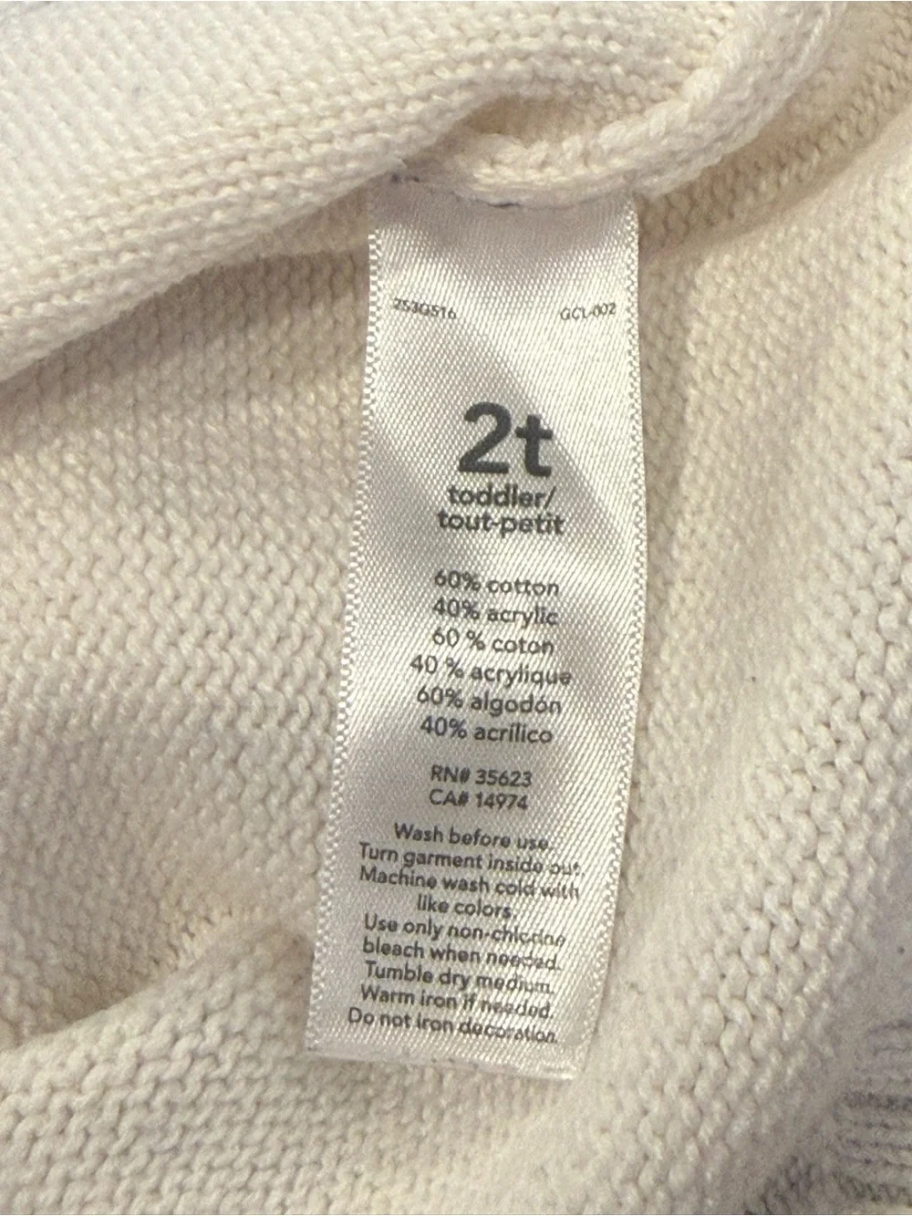 Carter's Toddler Girls Scottie Dog Print Sweater Long Sleeve Ivory Fall Size 2T